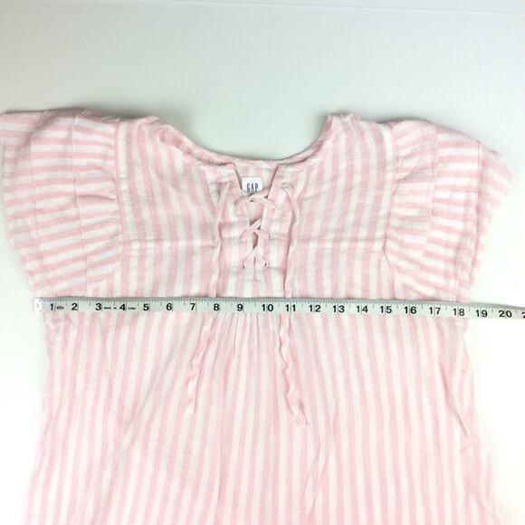 GAP Maternity Pink White Striped Lace-Up Top - Picture 2 of 5